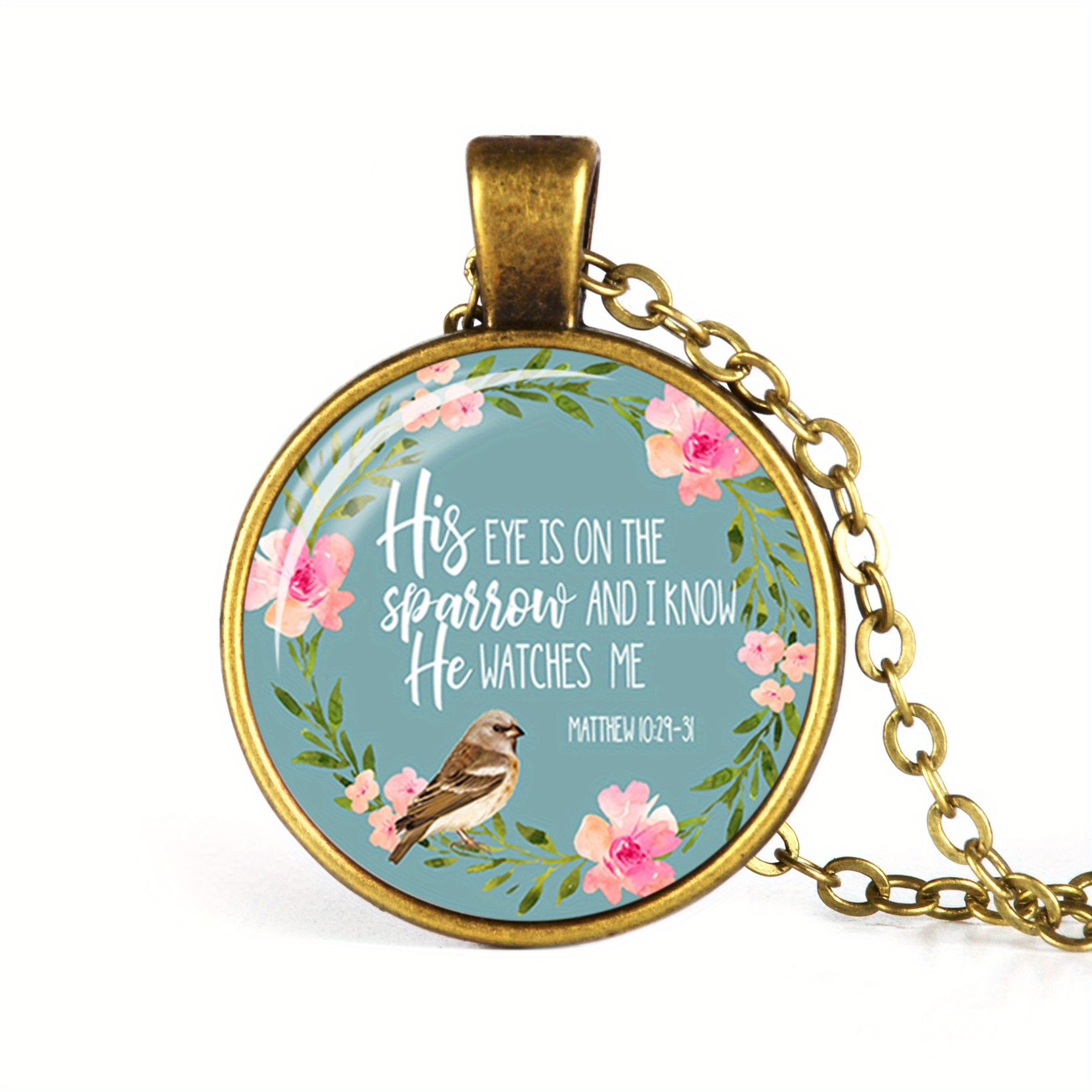 Handmade Christian Bible Verse Necklace, Inspirational Gift